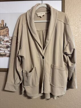 Women Oversized Cream Cardigan Medium NWT